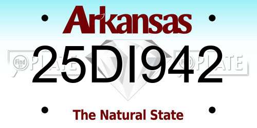25DI942 Arkansas License Plate