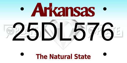 25DL576 Arkansas License Plate