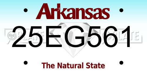 25EG561 Arkansas License Plate