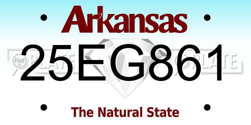 25EG861 Arkansas License Plate