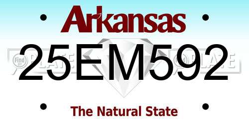 25EM592 Arkansas License Plate