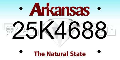 25K4688 Arkansas License Plate