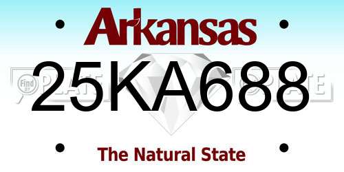 25KA688 Arkansas License Plate