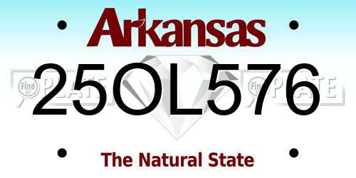 25OL576 Arkansas License Plate