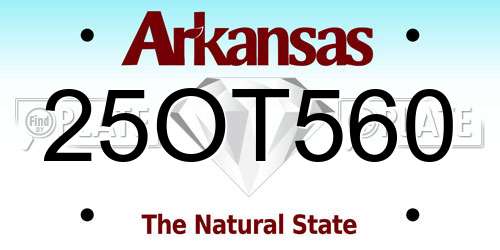 25OT560 Arkansas License Plate