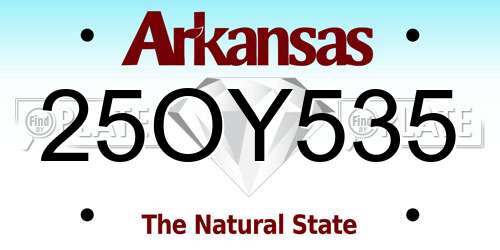 25OY535 Arkansas License Plate