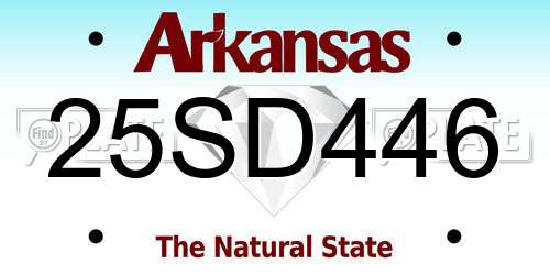 25SD446 Arkansas License Plate