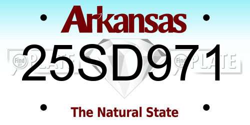 25SD971 Arkansas License Plate