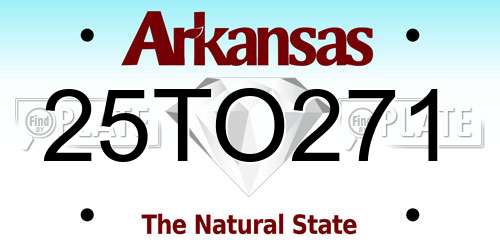 25TO271 Arkansas License Plate