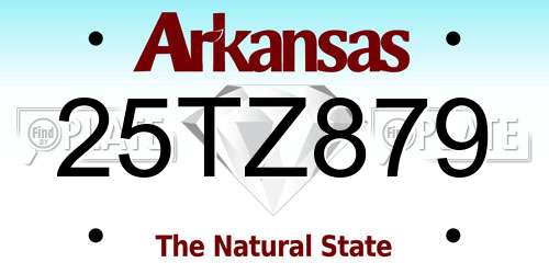 25TZ879 Arkansas License Plate