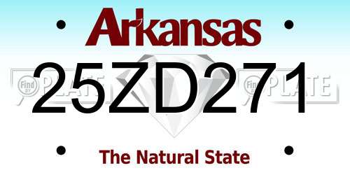 25ZD271 Arkansas License Plate