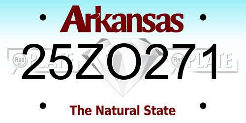 25ZO271 Arkansas License Plate