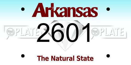 2601 Arkansas License Plate