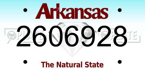 2606928 Arkansas License Plate