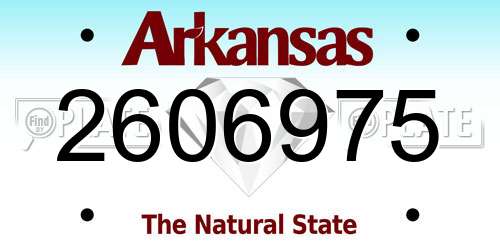 2606975 Arkansas License Plate