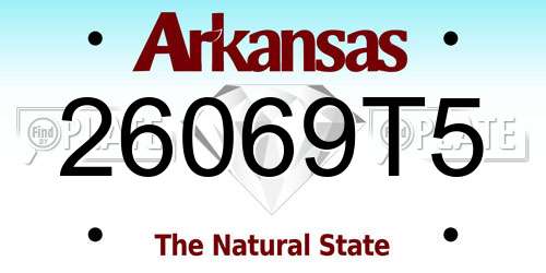 26069T5 Arkansas License Plate