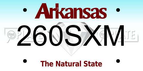 260SXM Arkansas License Plate