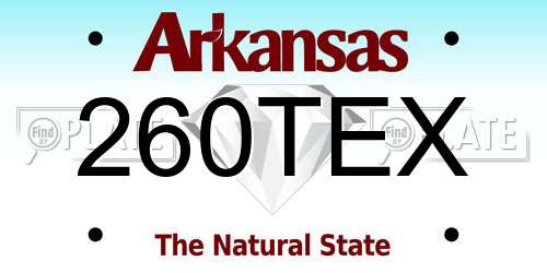 260TEX Arkansas License Plate