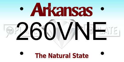260VNE Arkansas License Plate