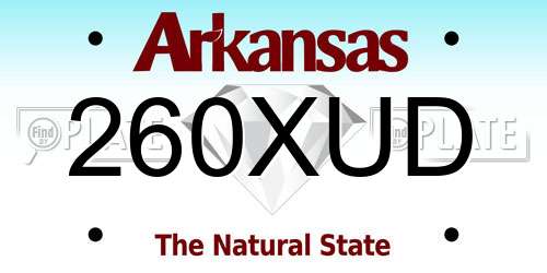 260XUD Arkansas License Plate