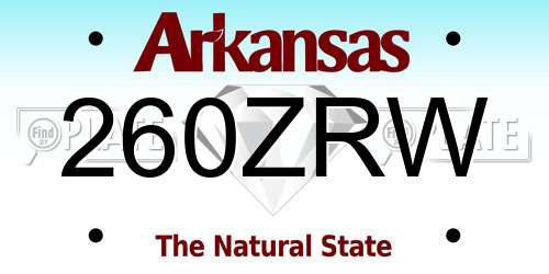 260ZRW Arkansas License Plate