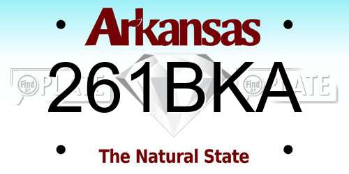 261BKA Arkansas License Plate