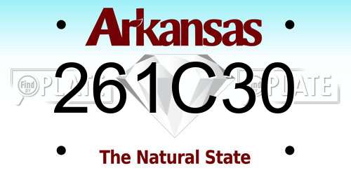 261C30 Arkansas License Plate
