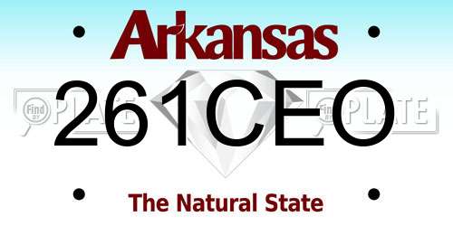 261CEO Arkansas License Plate