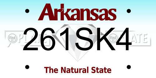 261SK4 Arkansas License Plate