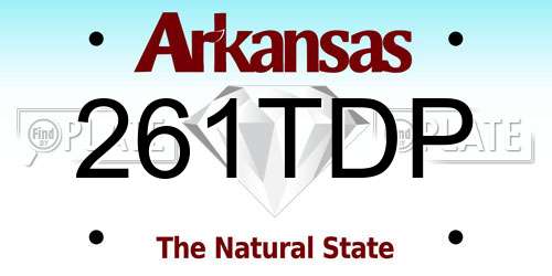 261TDP Arkansas License Plate