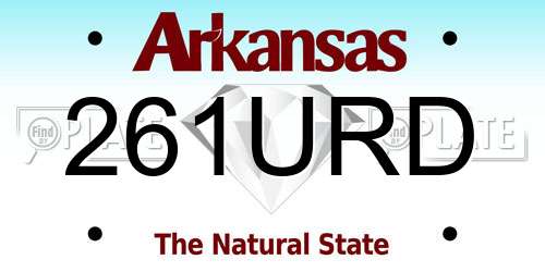 261URD Arkansas License Plate