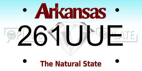 261UUE Arkansas License Plate