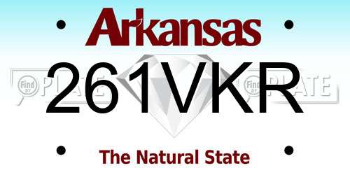 261VKR Arkansas License Plate