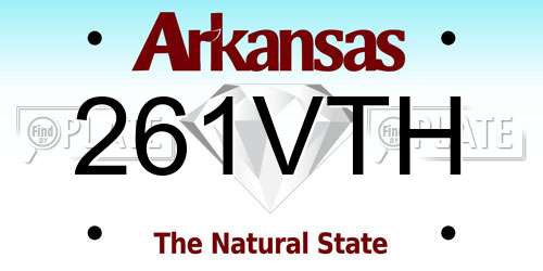 261VTH Arkansas License Plate