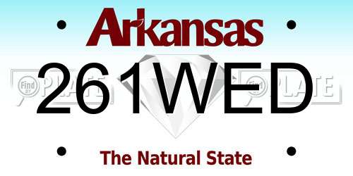 261WED Arkansas License Plate