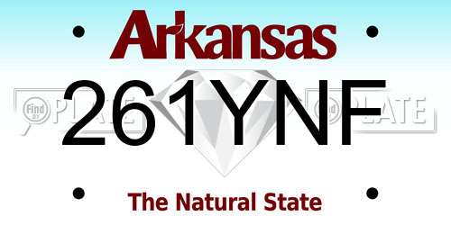 261YNF Arkansas License Plate