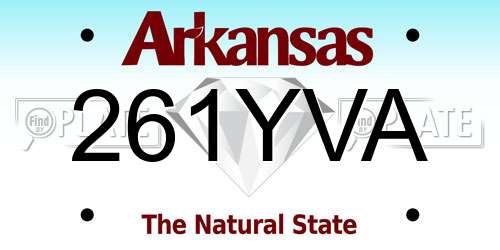 261YVA Arkansas License Plate