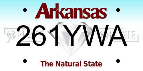 261YWA Arkansas License Plate