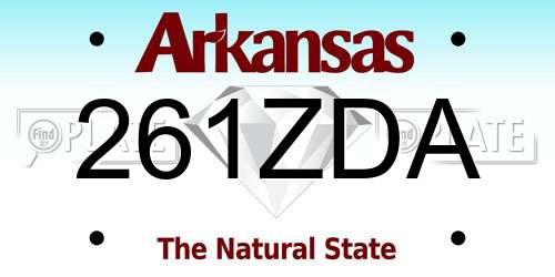 261ZDA Arkansas License Plate