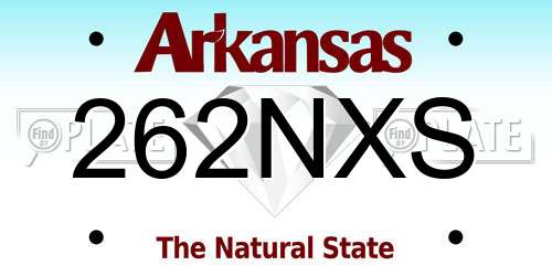 262NXS Arkansas License Plate