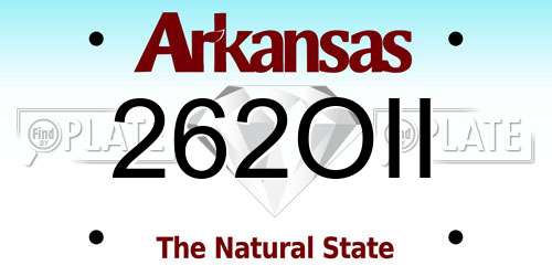 262OII Arkansas License Plate
