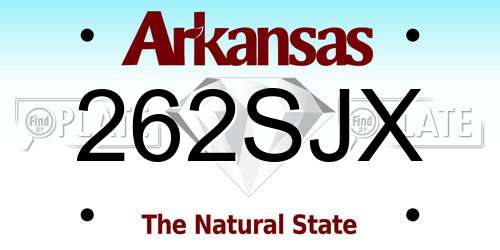 262SJX Arkansas License Plate