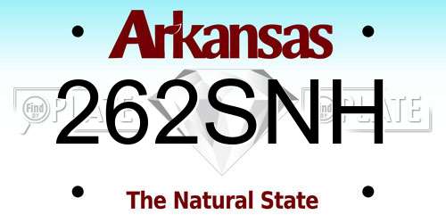 262SNH Arkansas License Plate