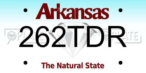 262TDR Arkansas License Plate