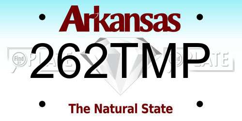 262TMP Arkansas License Plate
