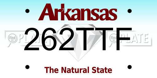 262TTF Arkansas License Plate