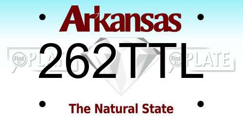 262TTL Arkansas License Plate