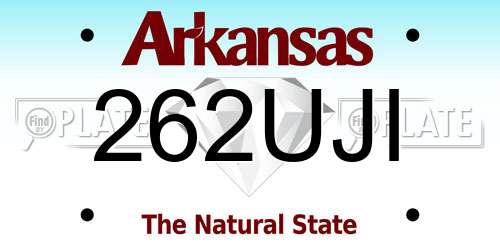 262UJI Arkansas License Plate