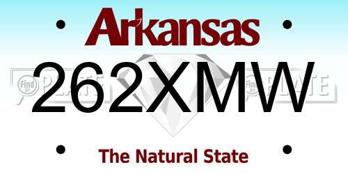 262XMW Arkansas License Plate