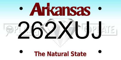 262XUJ Arkansas License Plate